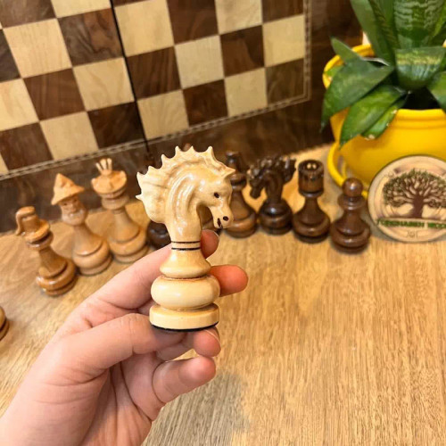 مهره شطرنج چوبی فدراسیونی مدل اسب اتشی