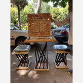 خرید میز تخته نرد خاتم کاری شده به همراه صفحه پذیرایی و صندلی