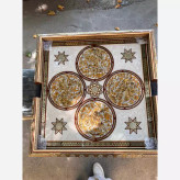 خرید میز تخته نرد خاتم کاری شده به همراه صفحه پذیرایی و صندلی