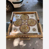 خرید میز تخته نرد خاتم کاری شده به همراه صفحه پذیرایی و صندلی