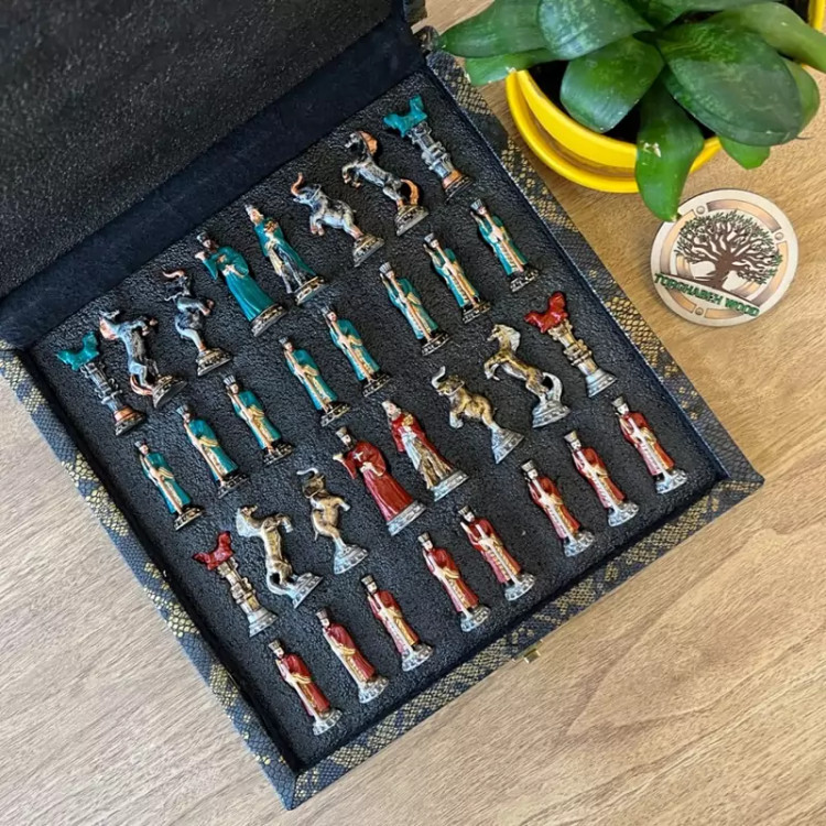 خرید مهره شطرنح فلزی نقاشی شده