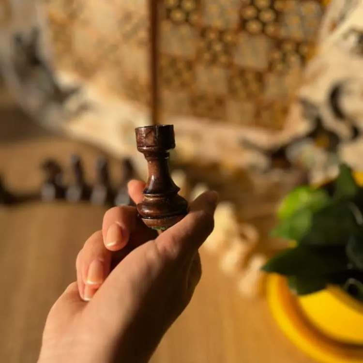 مهره شطرنج چوبی فدراسیونی وزنه دار