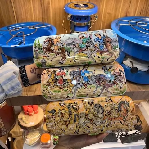 خرید جعبه پاسور کشویی ۲ قلو خاتم کاری شده