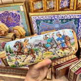 خرید جعبه پاسور کشویی ۲ قلو خاتم کاری شده