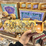 خرید جعبه پاسور کشویی ۲ قلو خاتم کاری شده