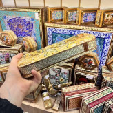 خرید جعبه پاسور کشویی ۲ قلو خاتم کاری شده