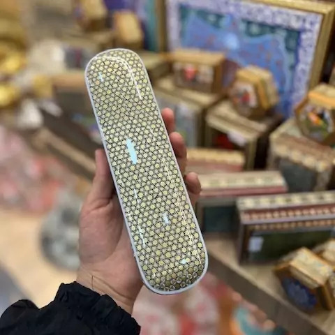 خرید جاقلمی کشویی خاتم کاری شده