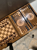 خرید ۴ بازی تخته نرد شطرنج منچ مارپله چوب روس و راش
