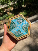 خرید جعبه جواهراتی ۶ ضلعی خاتم کاری شده