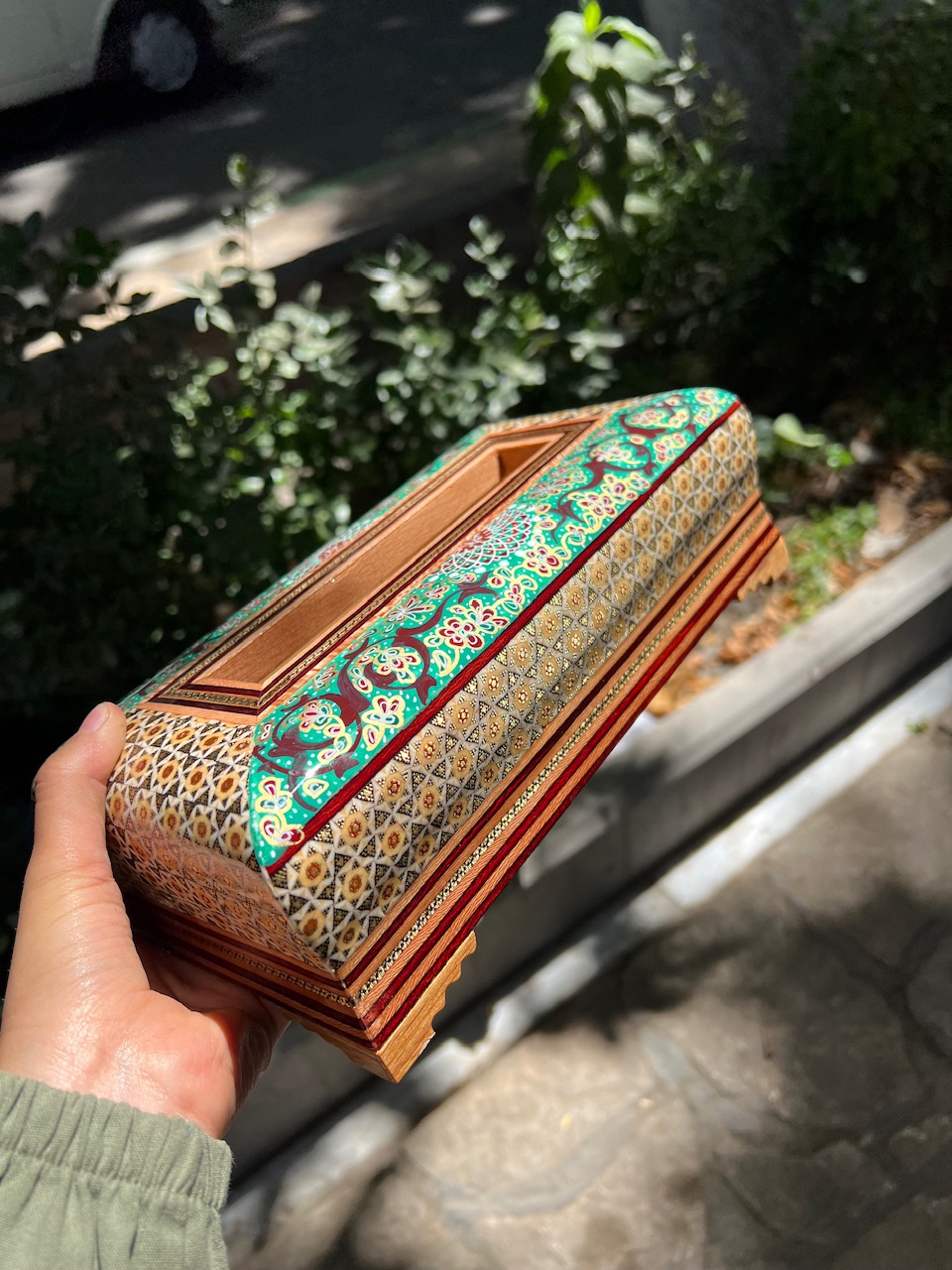 خرید جعبه کلینیکس خاتم جا دستمال کاغذی خاتم کاری