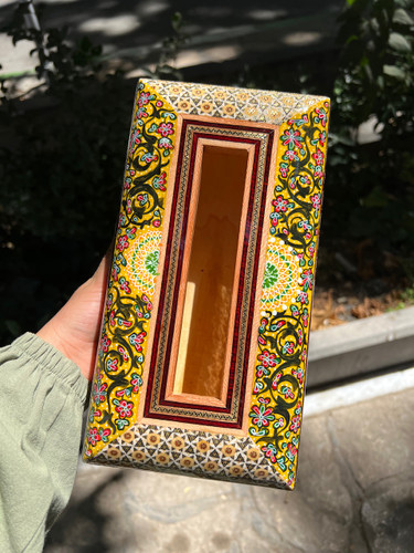 خرید جعبه کلینیکس خاتم جا دستمال کاغذی خاتم کاری