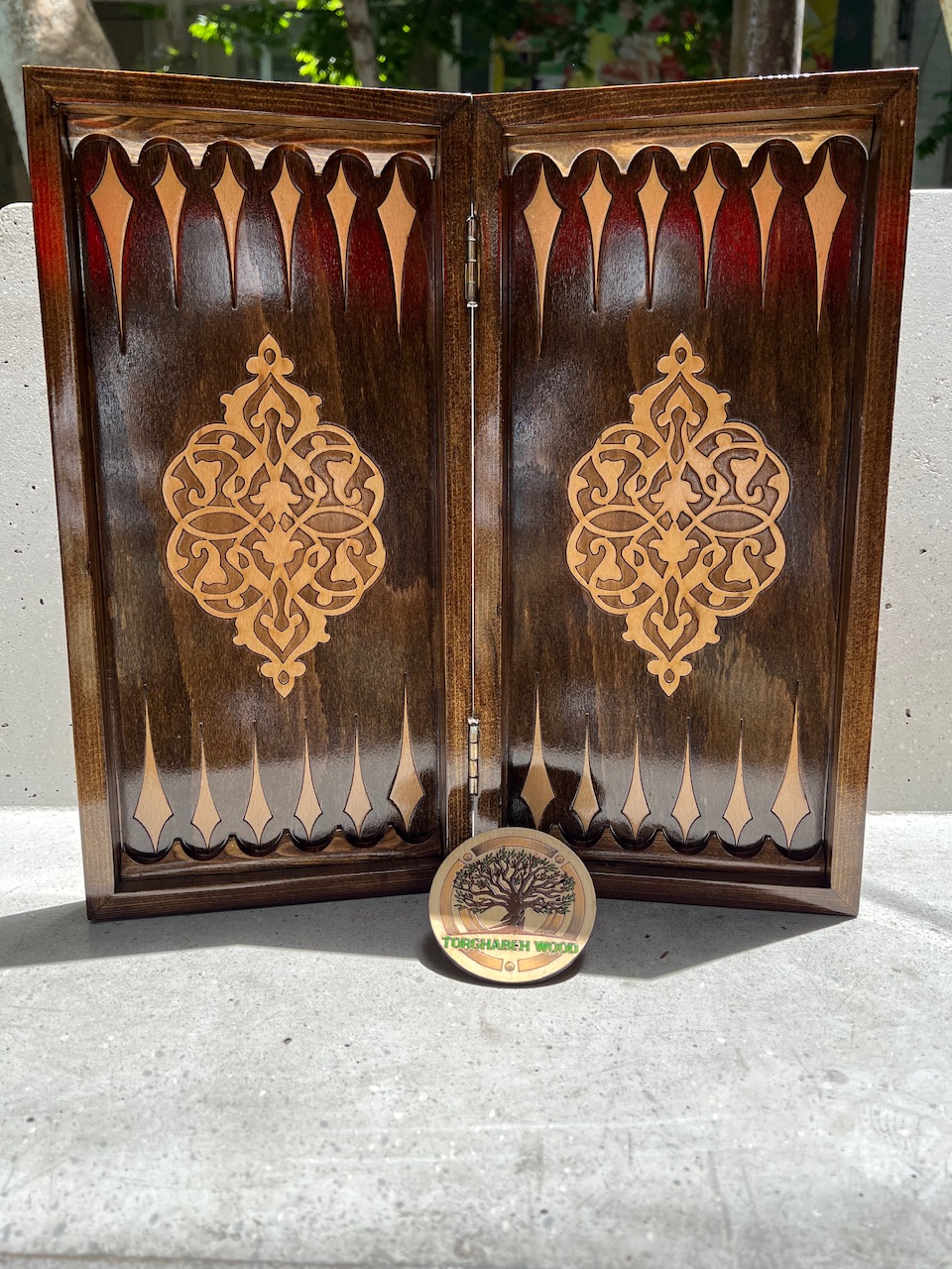 خرید تخته نرد و‌شطرنج چوب روس و راش سایز ۴۰ سانت