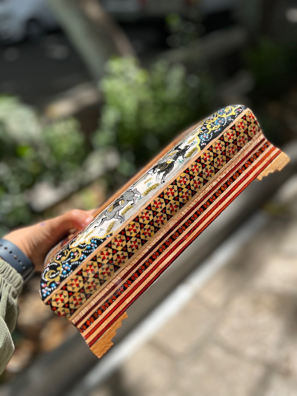خرید جعبه کلینکس خاتم کاری شده جا دستمال کاغذی خاتم