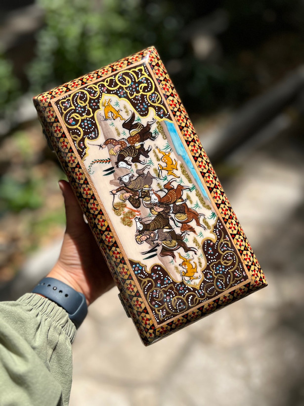 خرید جعبه قاشق و چنگال خاتم کاری شده