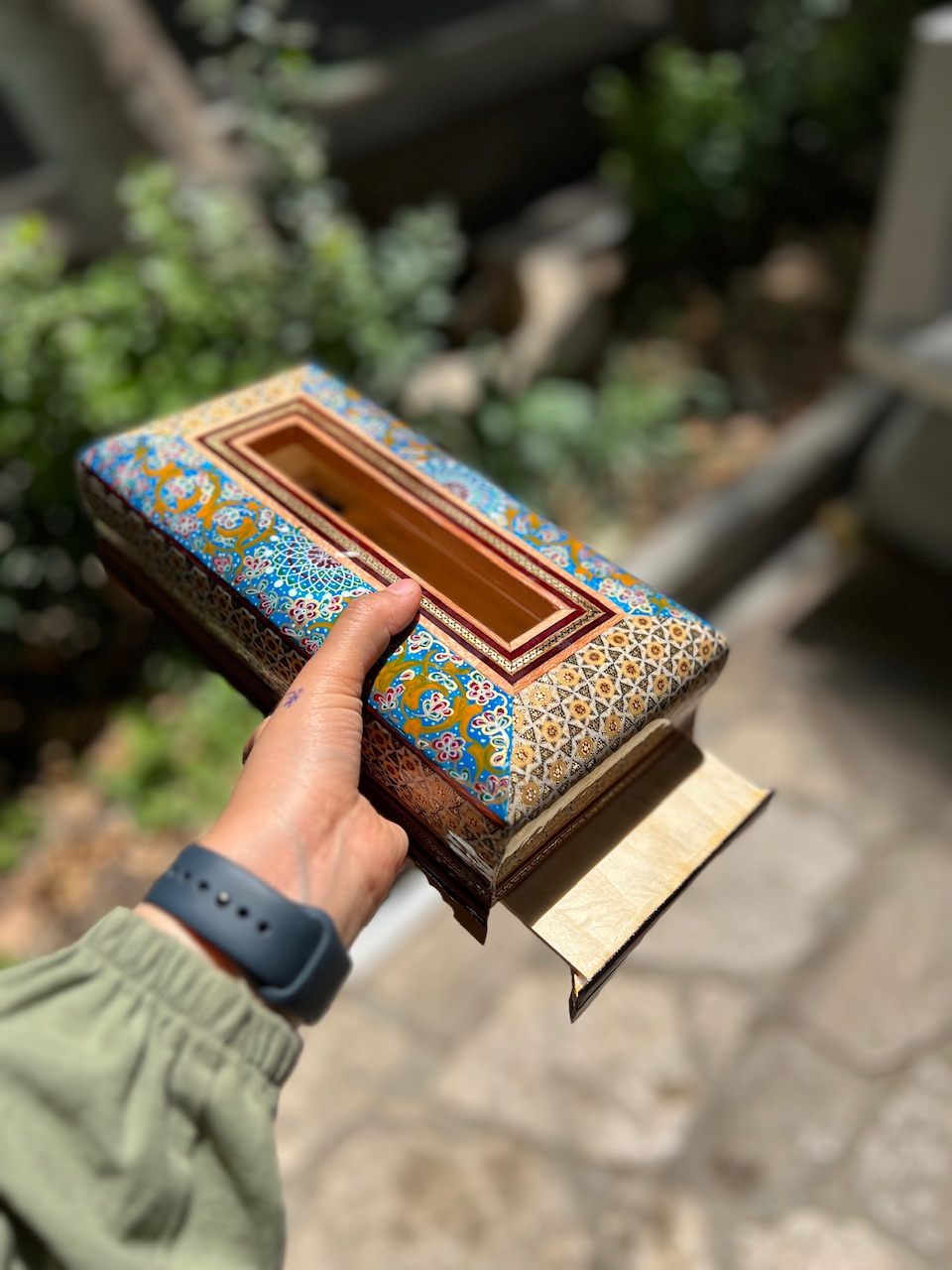 خرید جعبه کلینیکس خاتم جا دستمال کاغذی خاتم کاری