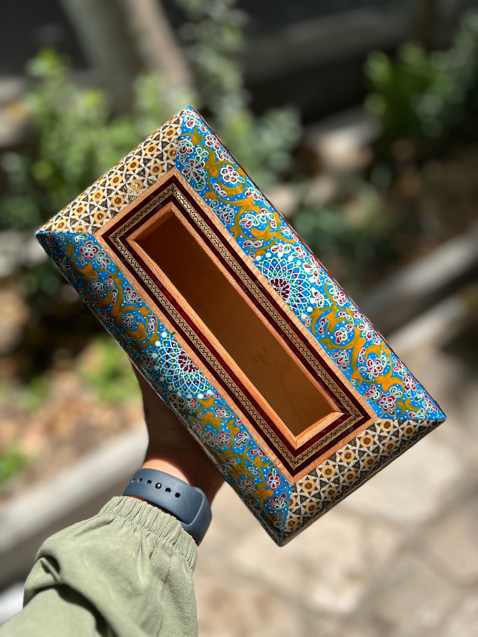 خرید جعبه کلینیکس خاتم جا دستمال کاغذی خاتم کاری
