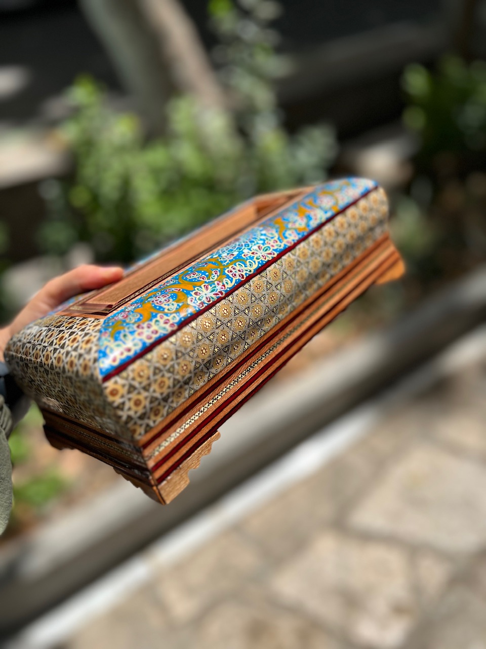 خرید جعبه کلینیکس خاتم جا دستمال کاغذی خاتم کاری