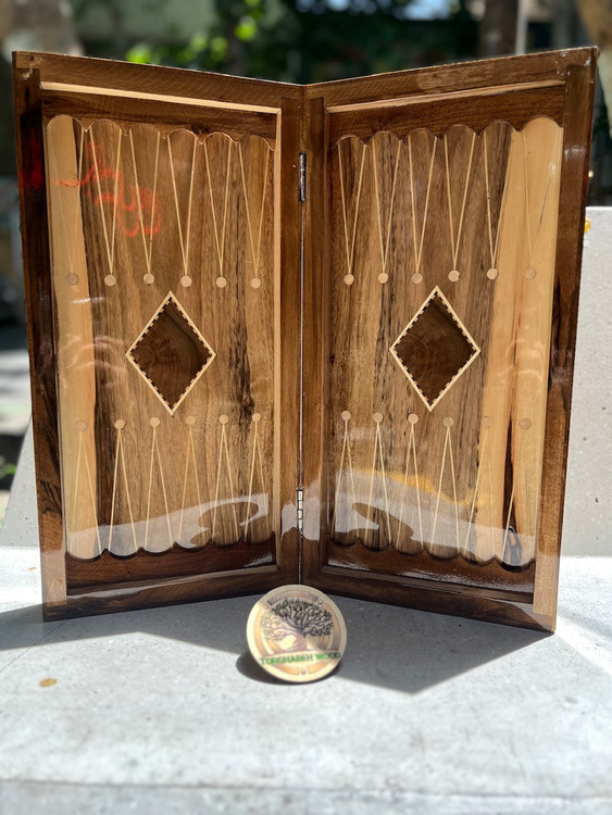 خرید تخته نرد و شطرنج چوب گردو سایز۵۰ سانت