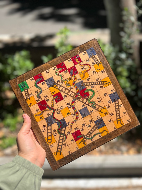 خرید منچ و مارپله چوبی سایز ۲۵ در ۲۵ سانت