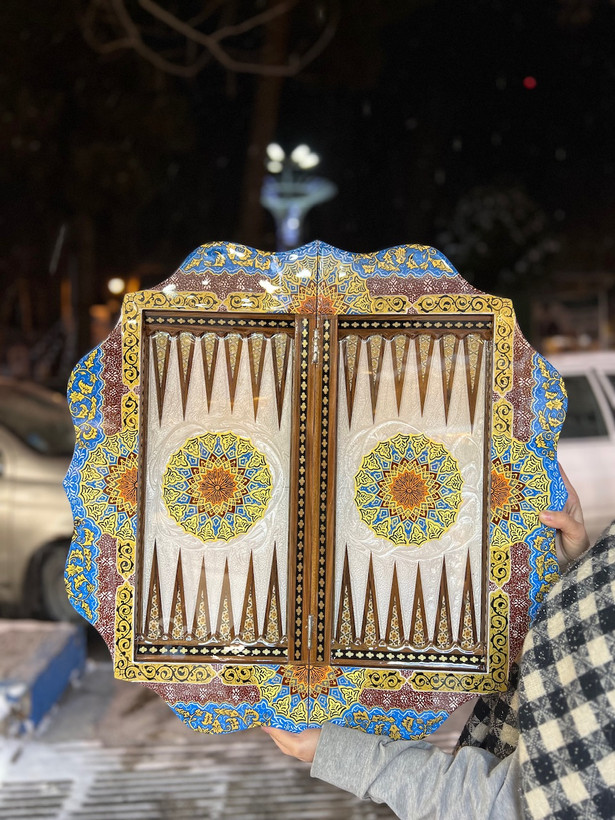 خرید تخته نرد و شطرنج خاتم کاری
