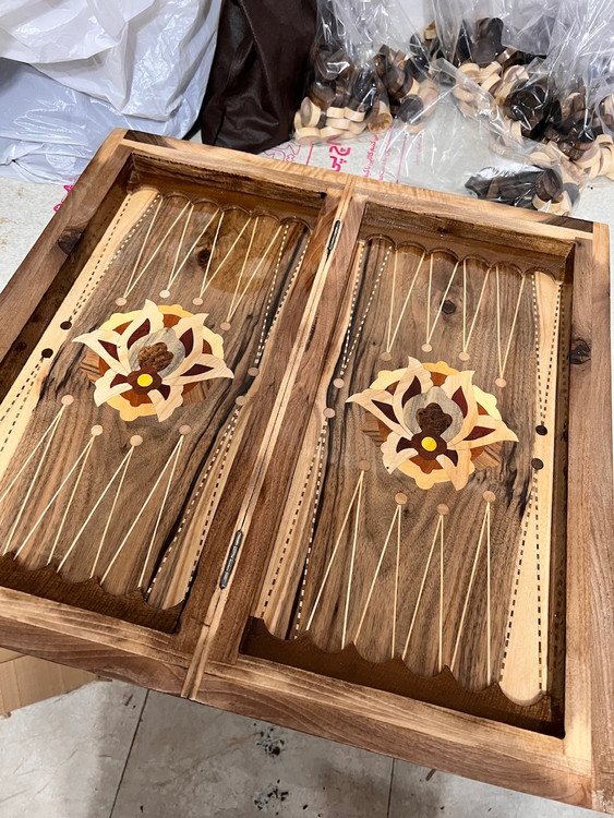 خرید تخته نرد چوب گردو لبه گرد شطرنج چوب گردو