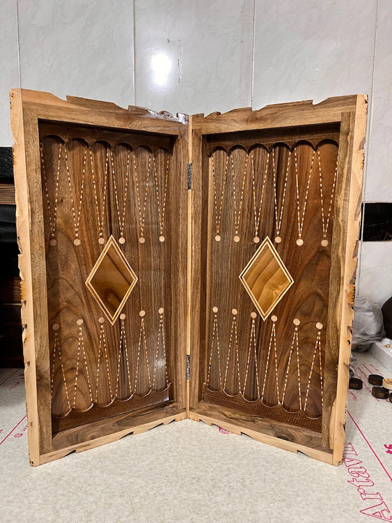 خرید تخته نرد چوب گردو شطرنج چوب گردو منبت شده