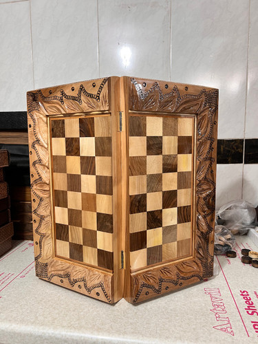 خرید تخته نرد چوب گردو منبت شده شطرنج چوب گردو منبت شده