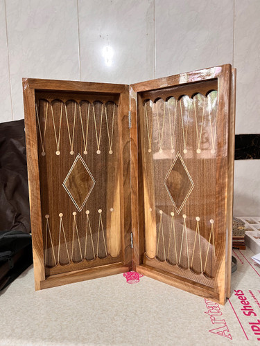 خرید تخته نرد چوب گردو شطرنج چوب گردو لبه خفاشی