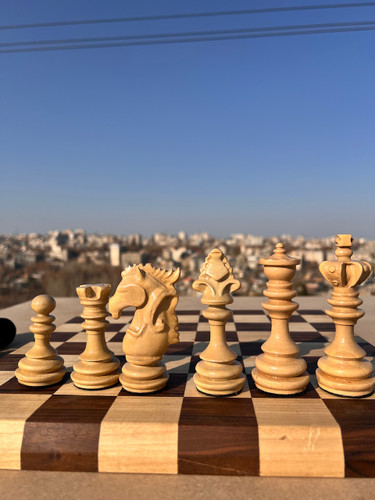 خرید مهره شطرنج چوب گردو طرح یونانی