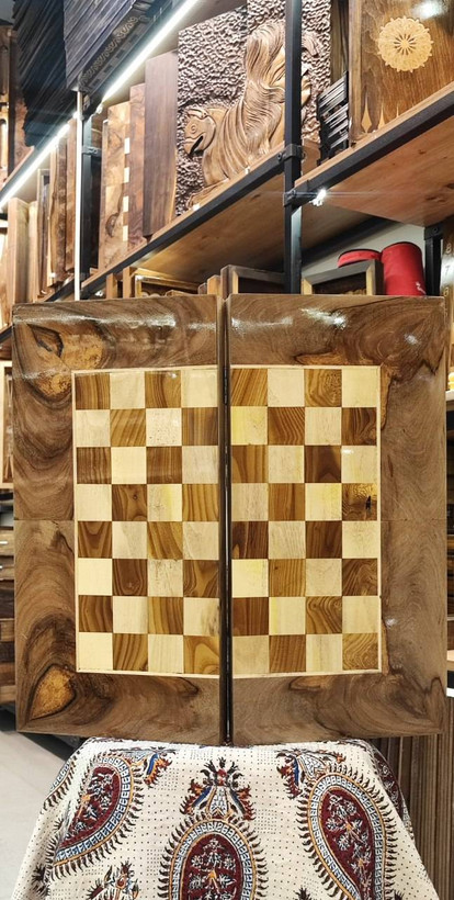 تخته نرد چوب گردو شطرنج چوب گردو لبه تخت طرح هشتپر